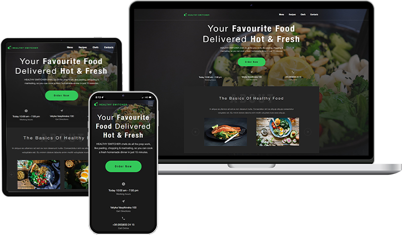 Website for Restaurant Mockup